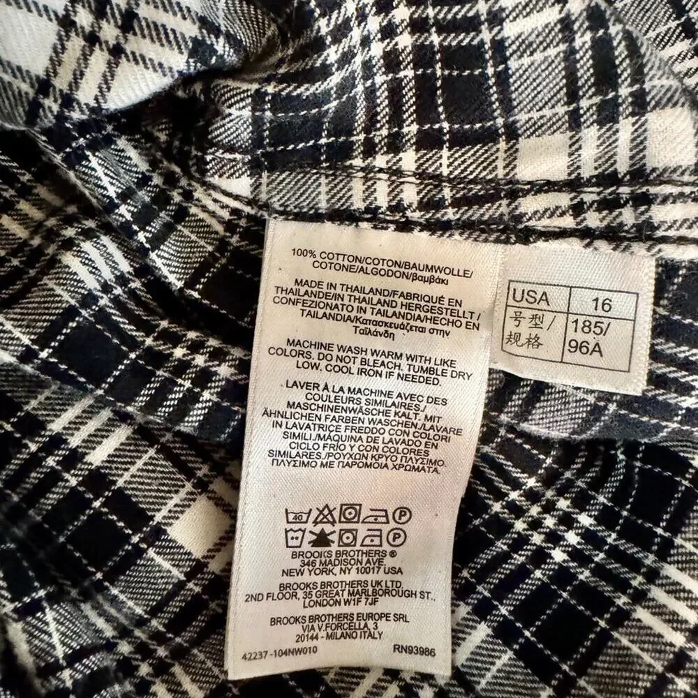 Brooks Brothers Tartan Button Up Shirt Girl's 16 Preppy Dark Academia Schoolcore - Picture 9 of 12